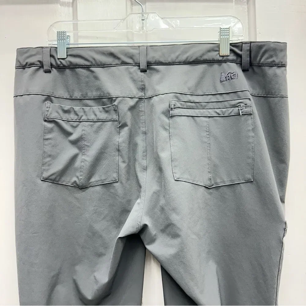 REI Hiking outdoor adventure pants women's 16. adjustable waist lightweight gray
